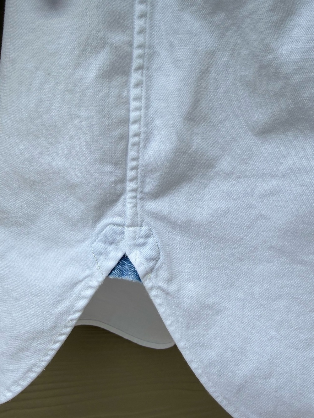 RALPH LAUREN  Cotton White Blue Denim Finishing Oxford Shirt Size L - Picture 13 of 13